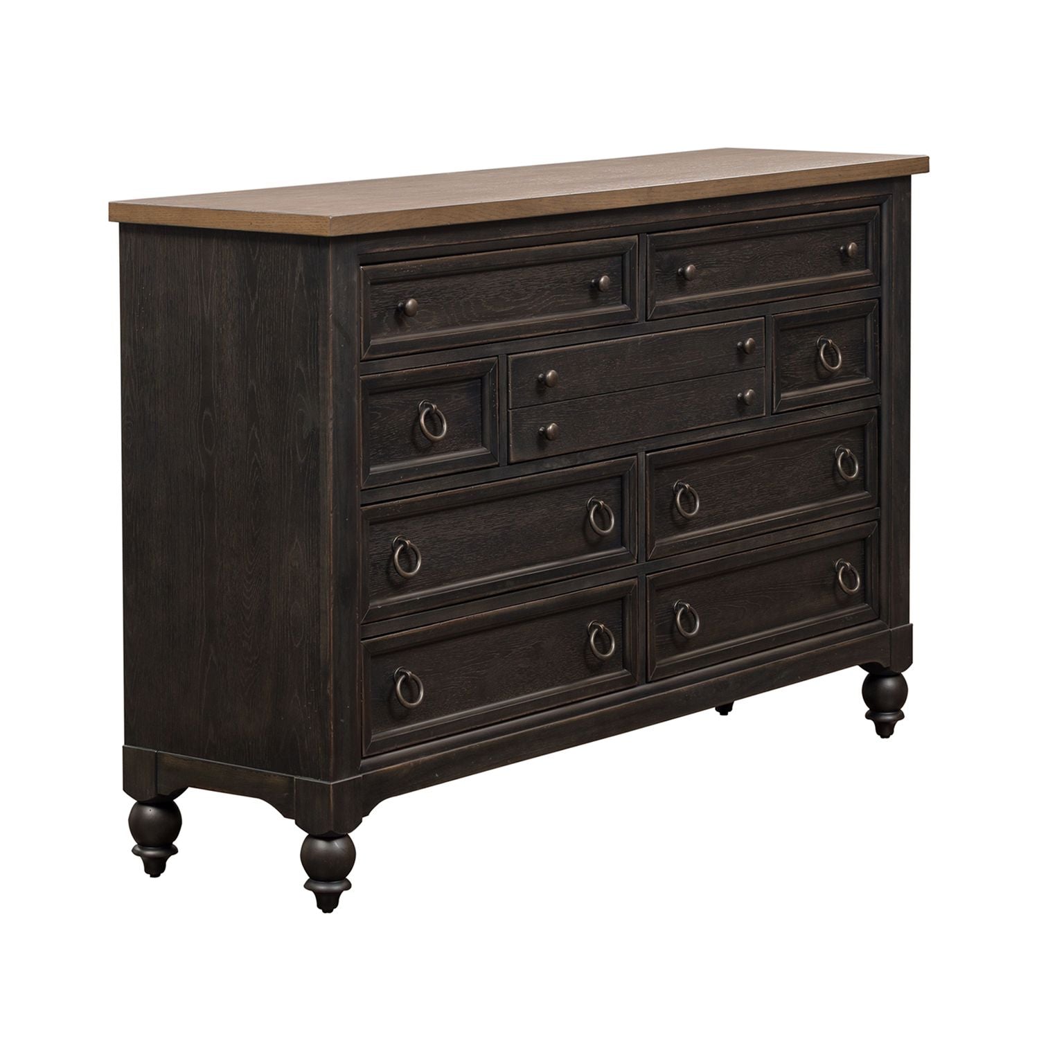 Americana Farmhouse 9 Drawer Dresser - Black