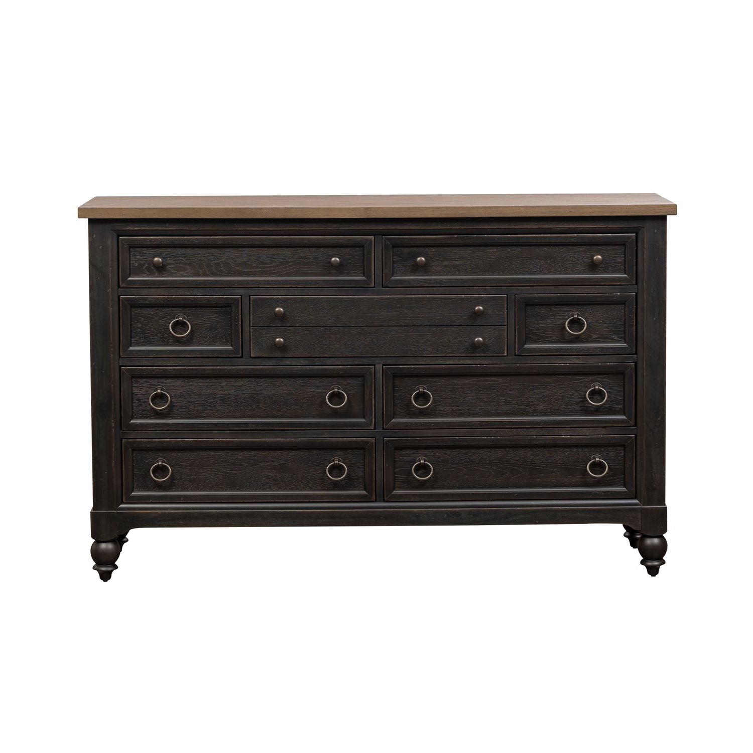 Americana Farmhouse 9 Drawer Dresser - Black