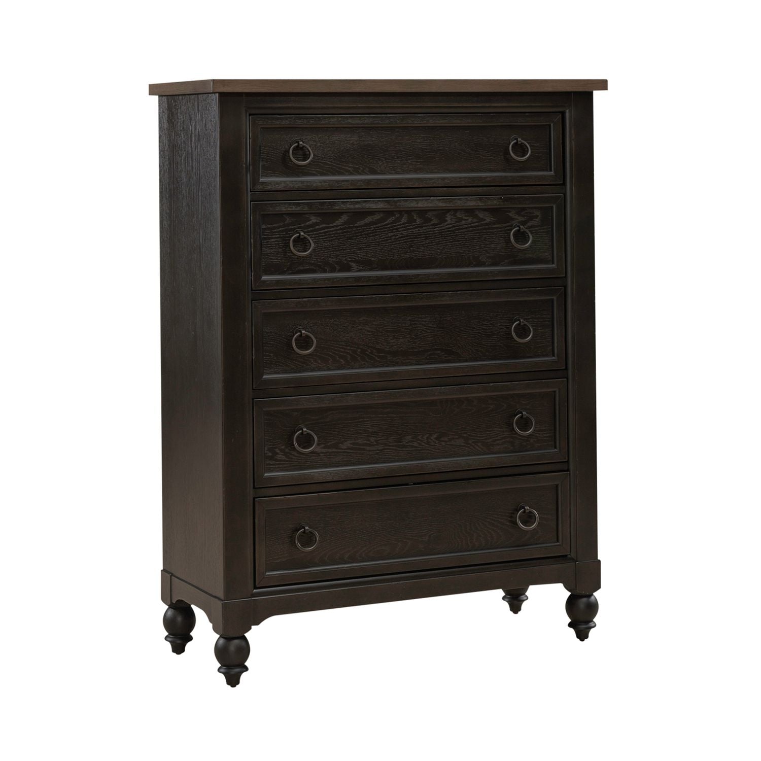 Americana Farmhouse 5 Drawer Chest - Black