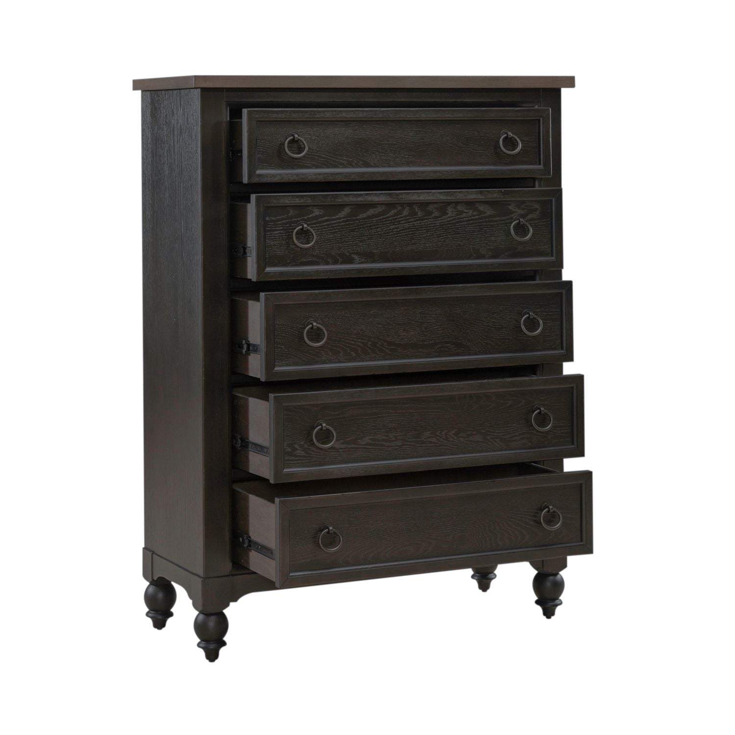 Americana Farmhouse 5 Drawer Chest - Black
