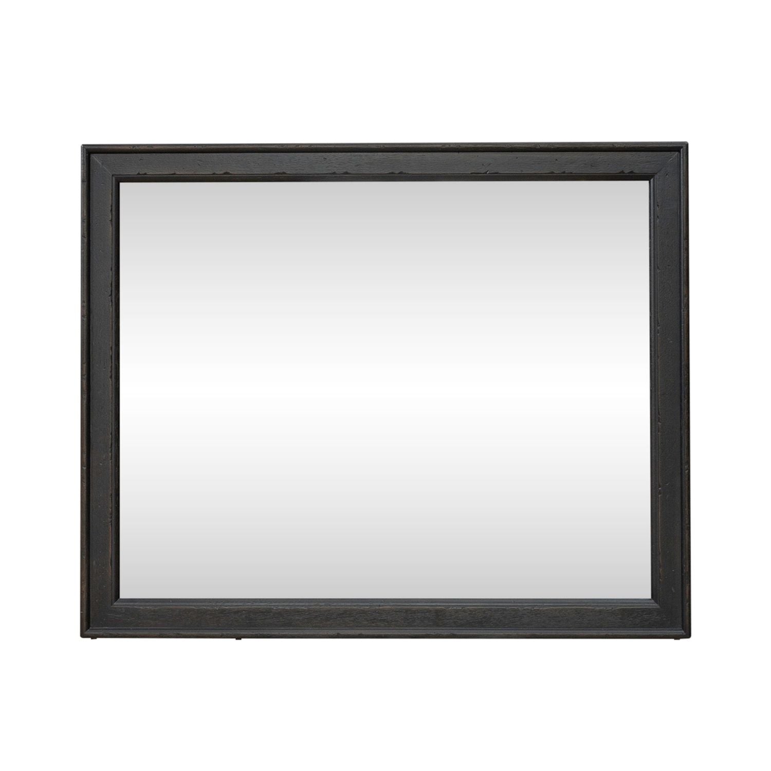 Americana Farmhouse Landscape Mirror - Black
