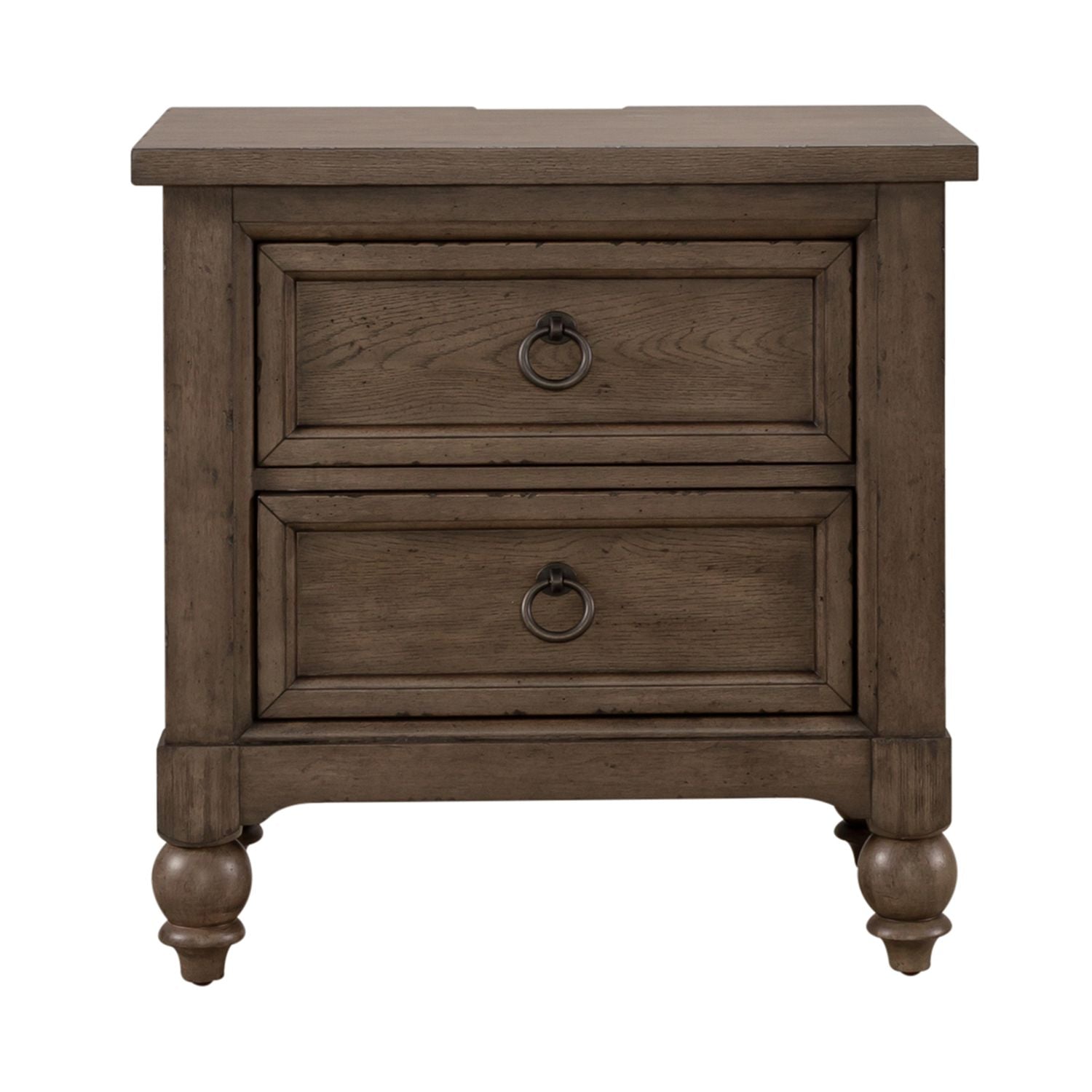 Americana Farmhouse 2 Drawer Nightstand with Charging Station
