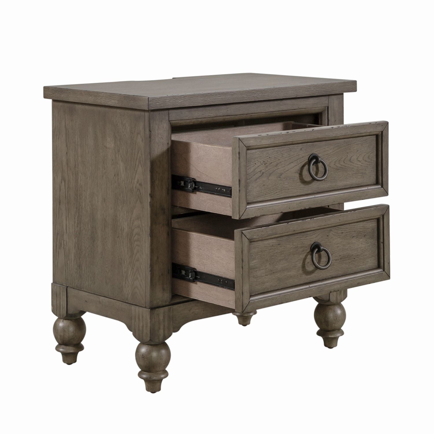 Americana Farmhouse 2 Drawer Nightstand with Charging Station