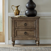 Americana Farmhouse 2 Drawer Nightstand with Charging Station