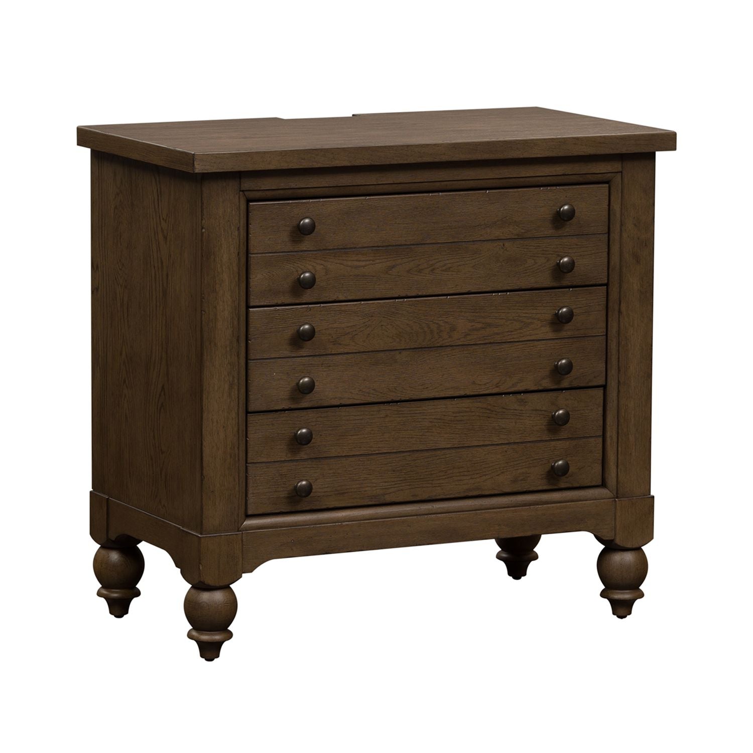 Americana Farmhouse Bedside Chest with Charging Station