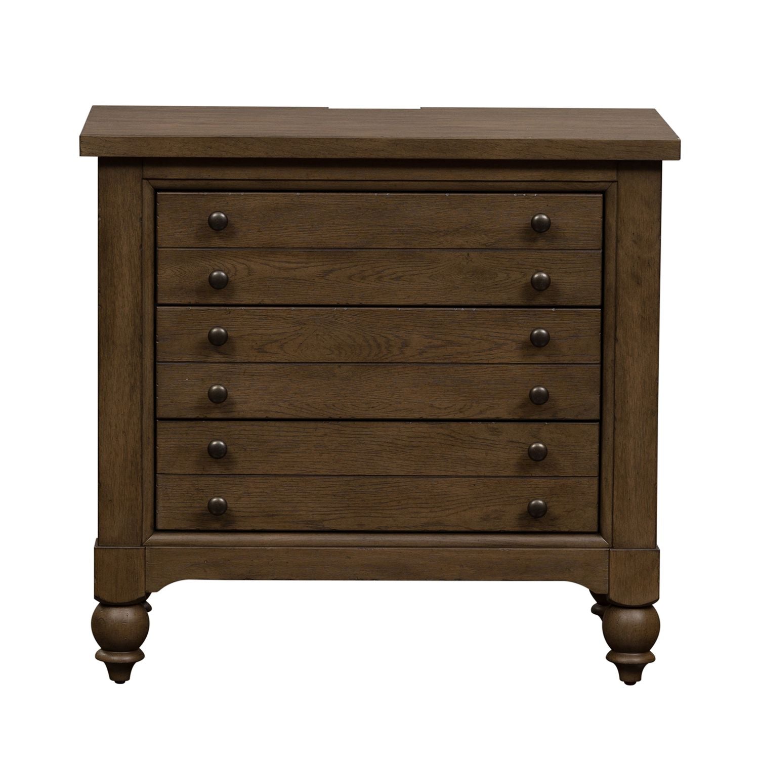 Americana Farmhouse Bedside Chest with Charging Station