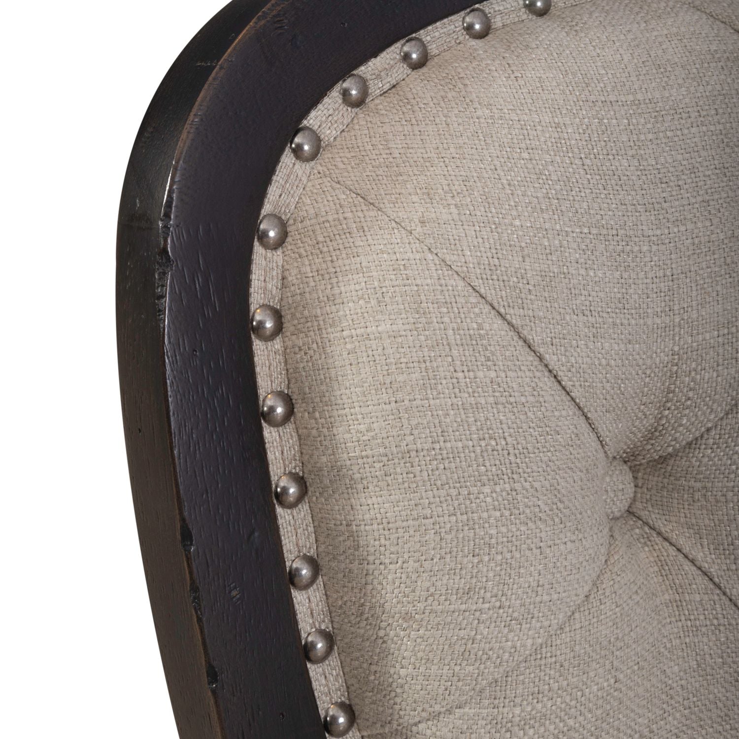 Americana Farmhouse Upholstery Tufted Back Side Chair - Black