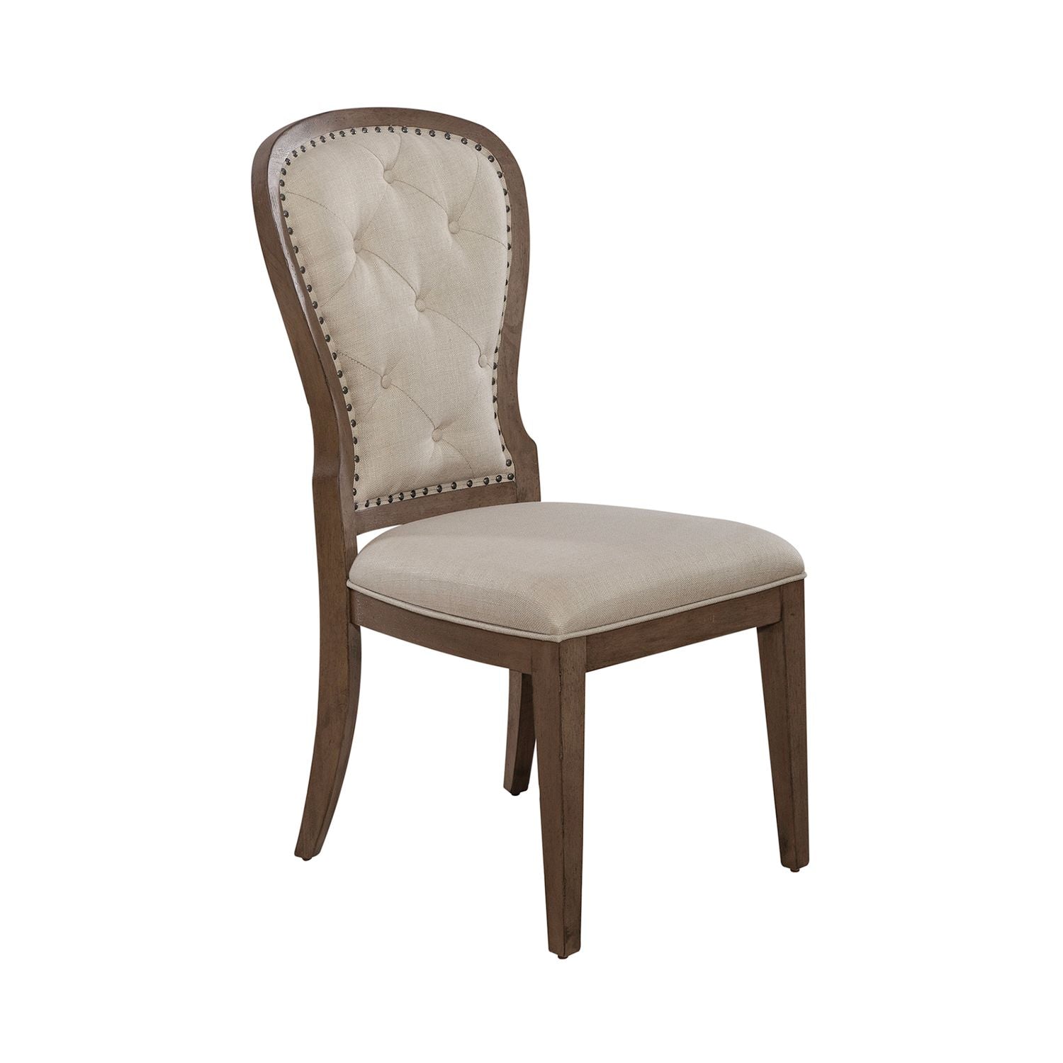 Americana Farmhouse Upholstery Tufted Back Side Chair