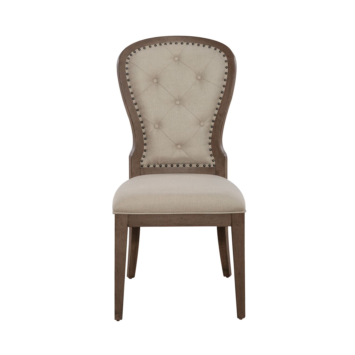 Americana Farmhouse Upholstery Tufted Back Side Chair