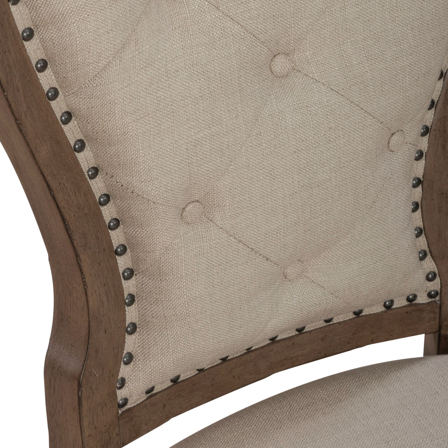 Americana Farmhouse Upholstery Tufted Back Side Chair