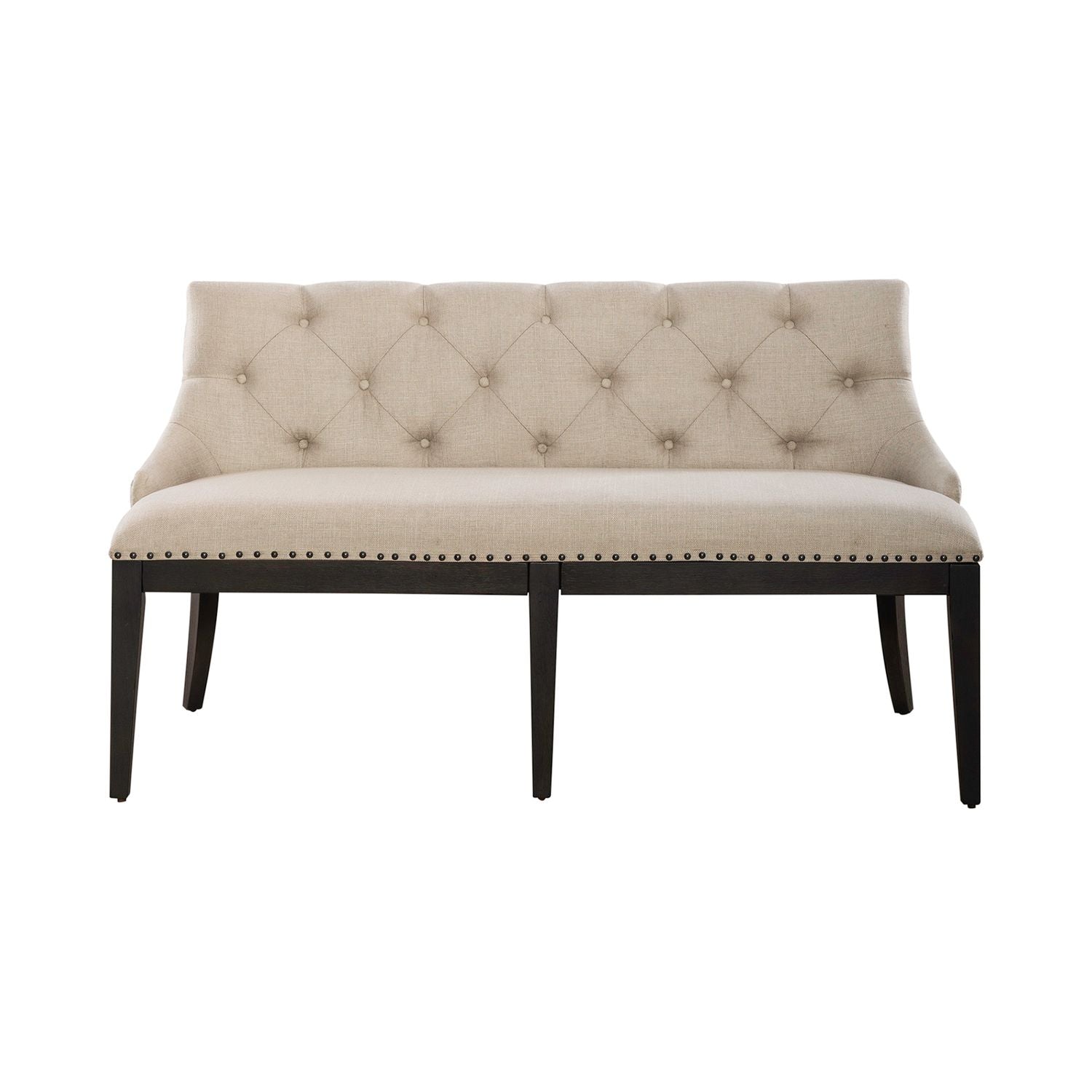 Americana Farmhouse Upholstery Shelter Dining Bench- Black