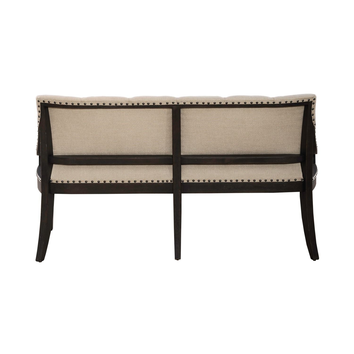 Americana Farmhouse Upholstery Shelter Dining Bench- Black