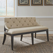 Americana Farmhouse Upholstery Shelter Dining Bench- Black