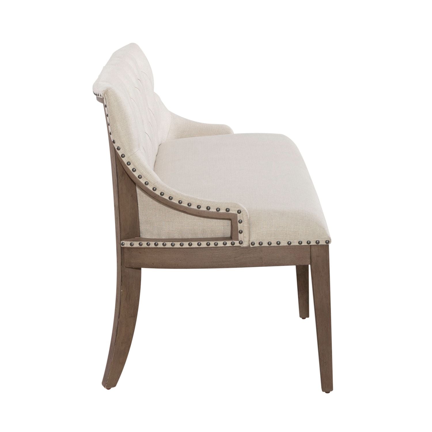 Americana Farmhouse Upholstery Shelter Dining Bench