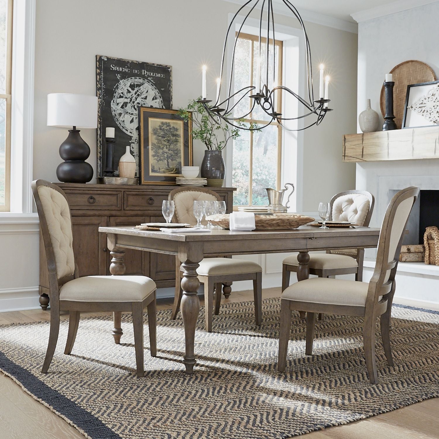 Americana Farmhouse Optional 5 Piece Leg Table Set