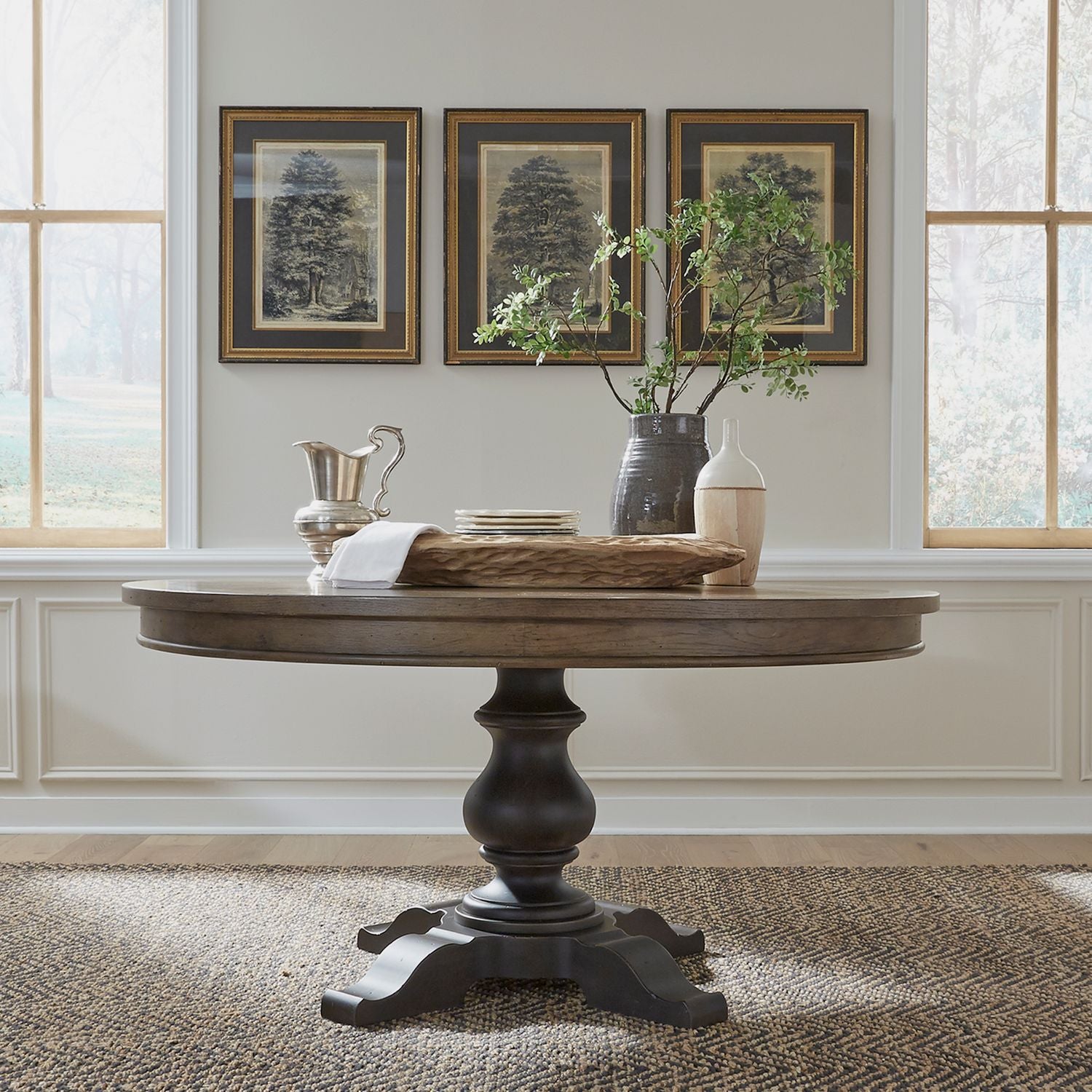 Americana Farmhouse Opt Pedestal Table