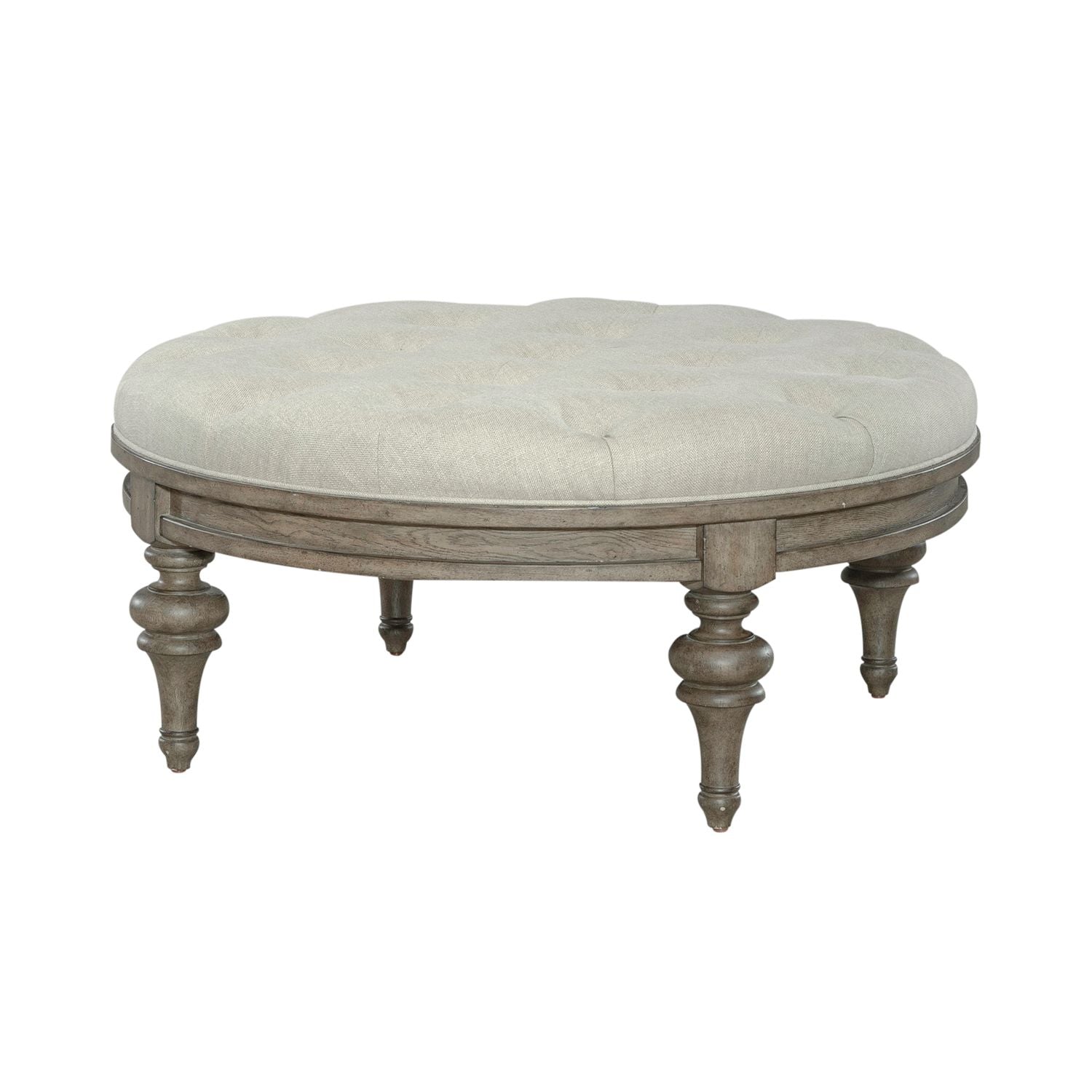 Americana Farmhouse Round Cocktail Ottoman