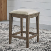 Americana Farmhouse Upholstery Console Stool