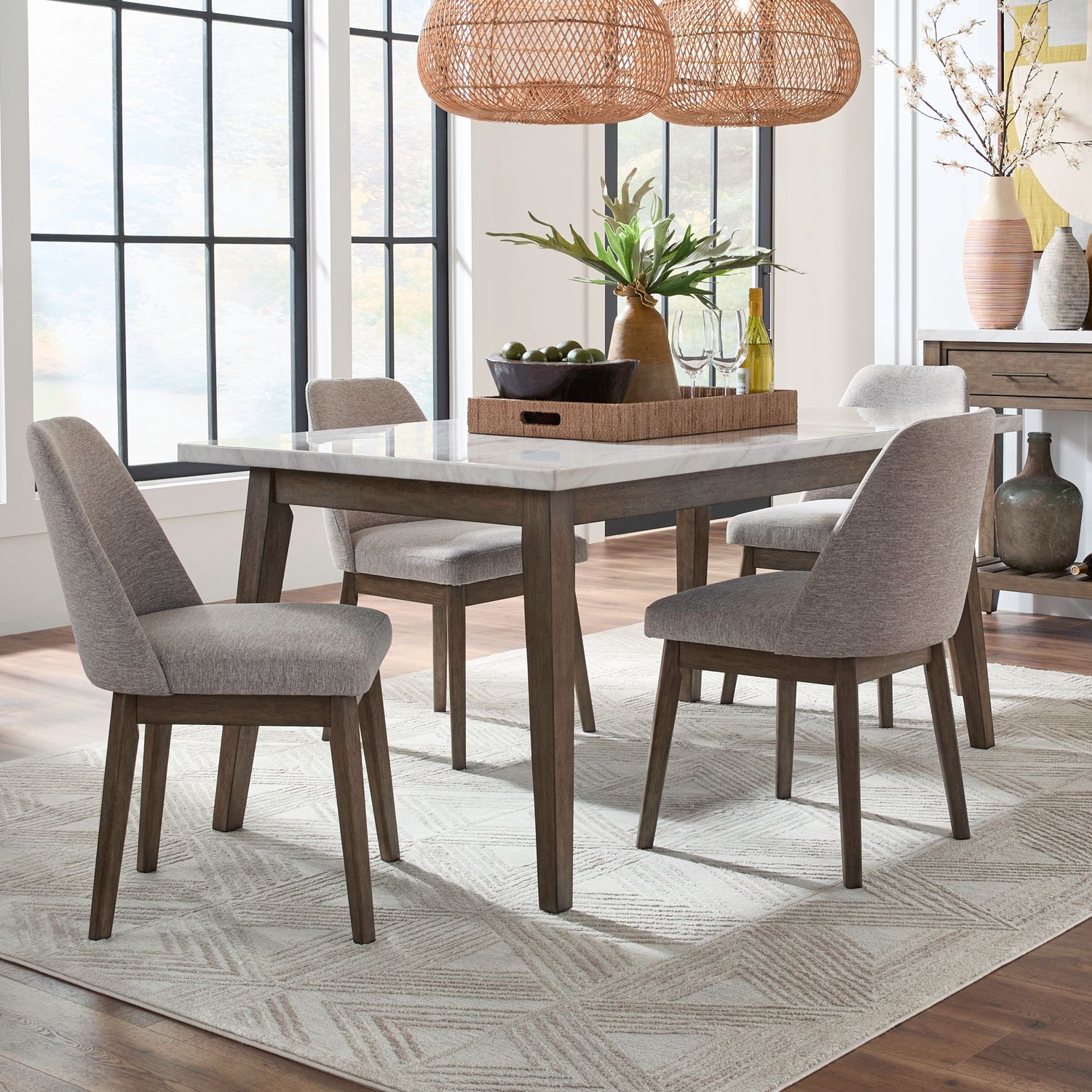 Edison 5 Piece Rectangular Table Set