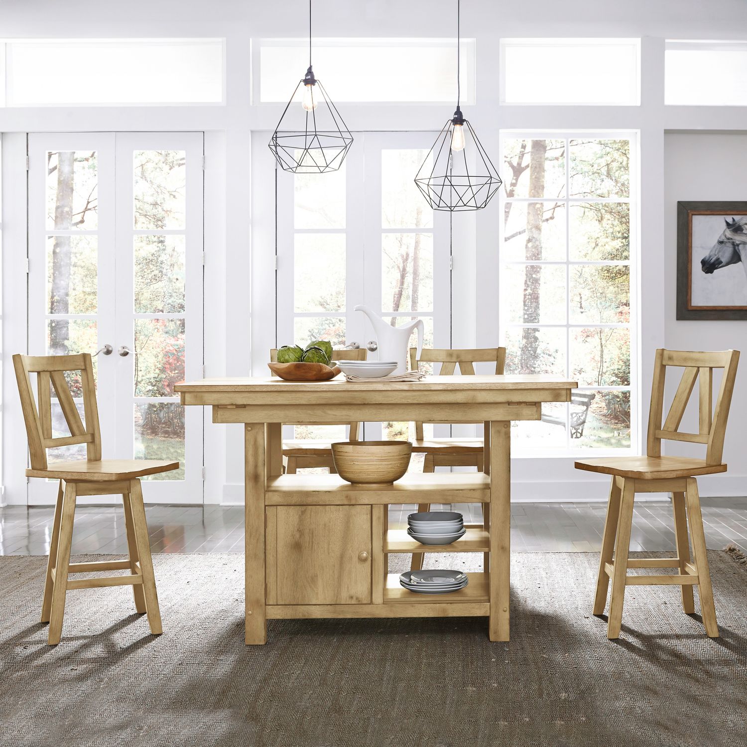 Lindsey Farm 5 Piece Gathering Table Set