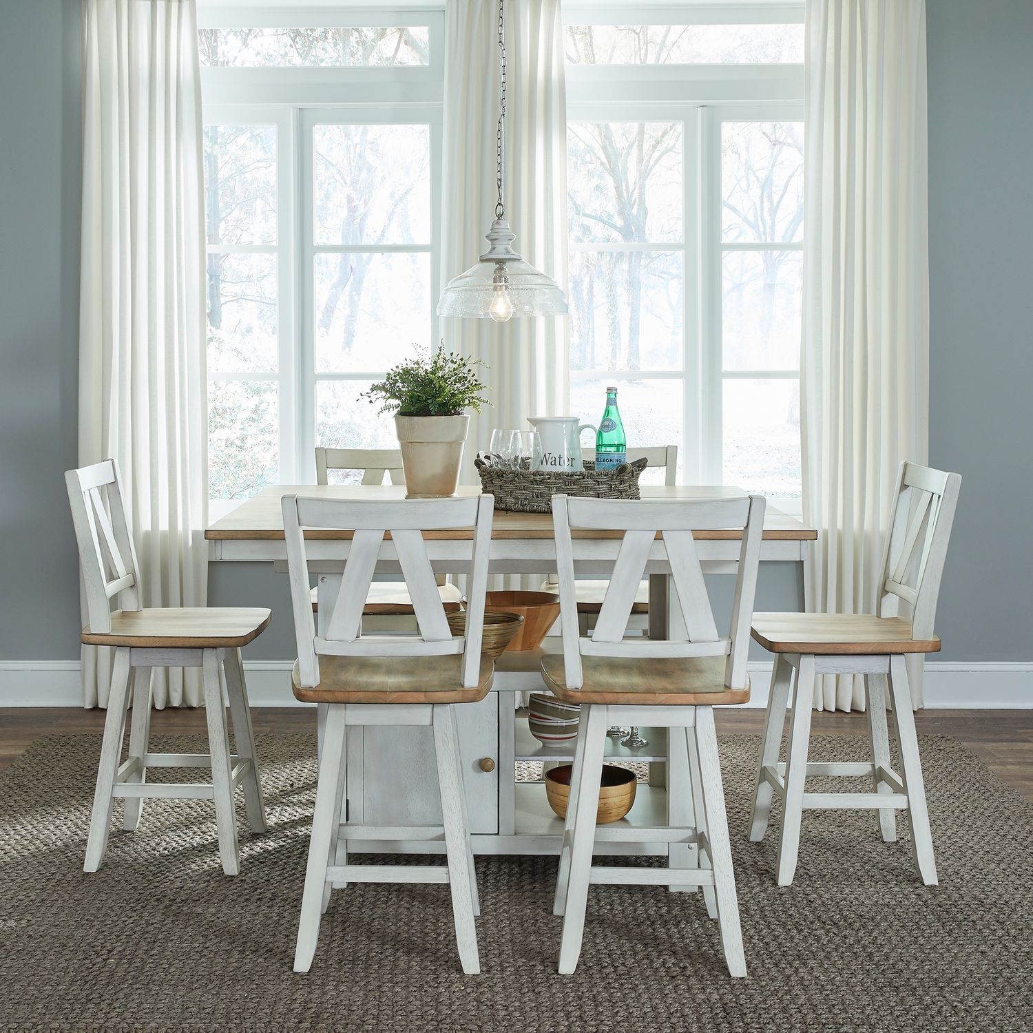 Lindsey Farm 7 Piece Gathering Table Set