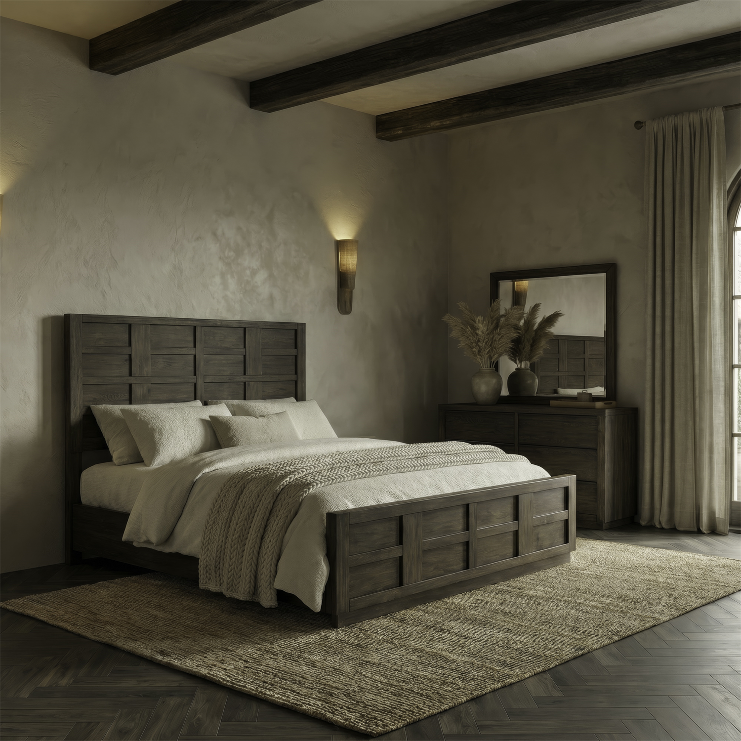 Stillwater King Panel Bed, Dresser & Mirror