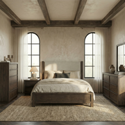 Stillwater Queen Upholstery Bed, Dresser & Mirror, Chest, Nightstand