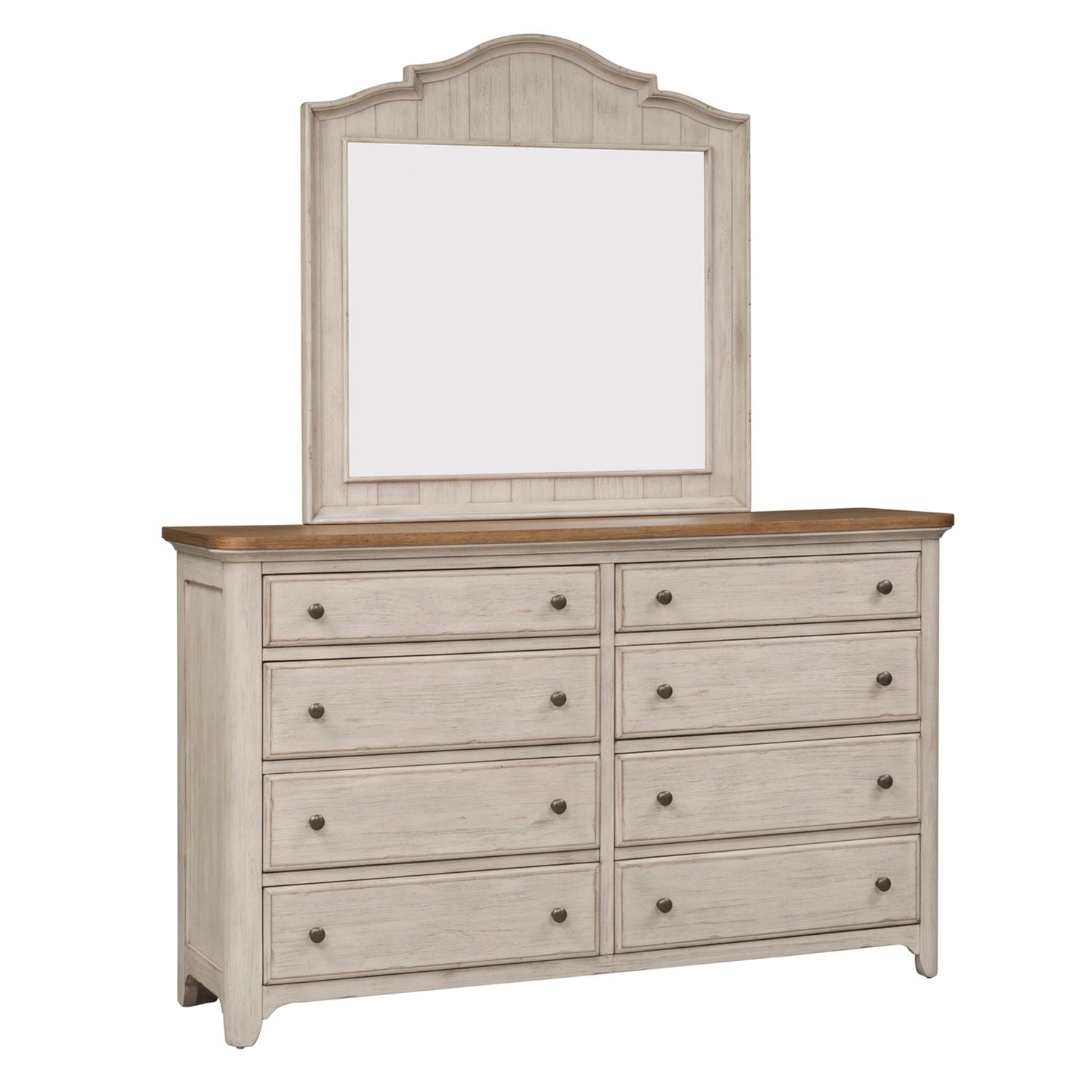 Farmhouse Reimagined King Sleigh Bed, Dresser & Mirror, Chest