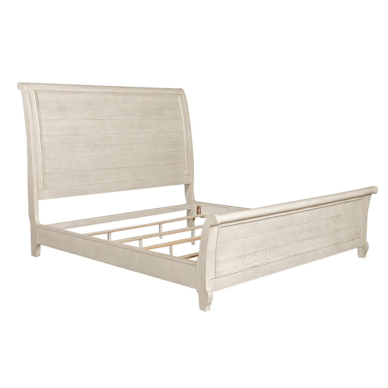 Farmhouse Reimagined King Sleigh Bed, Dresser & Mirror, Nightstand