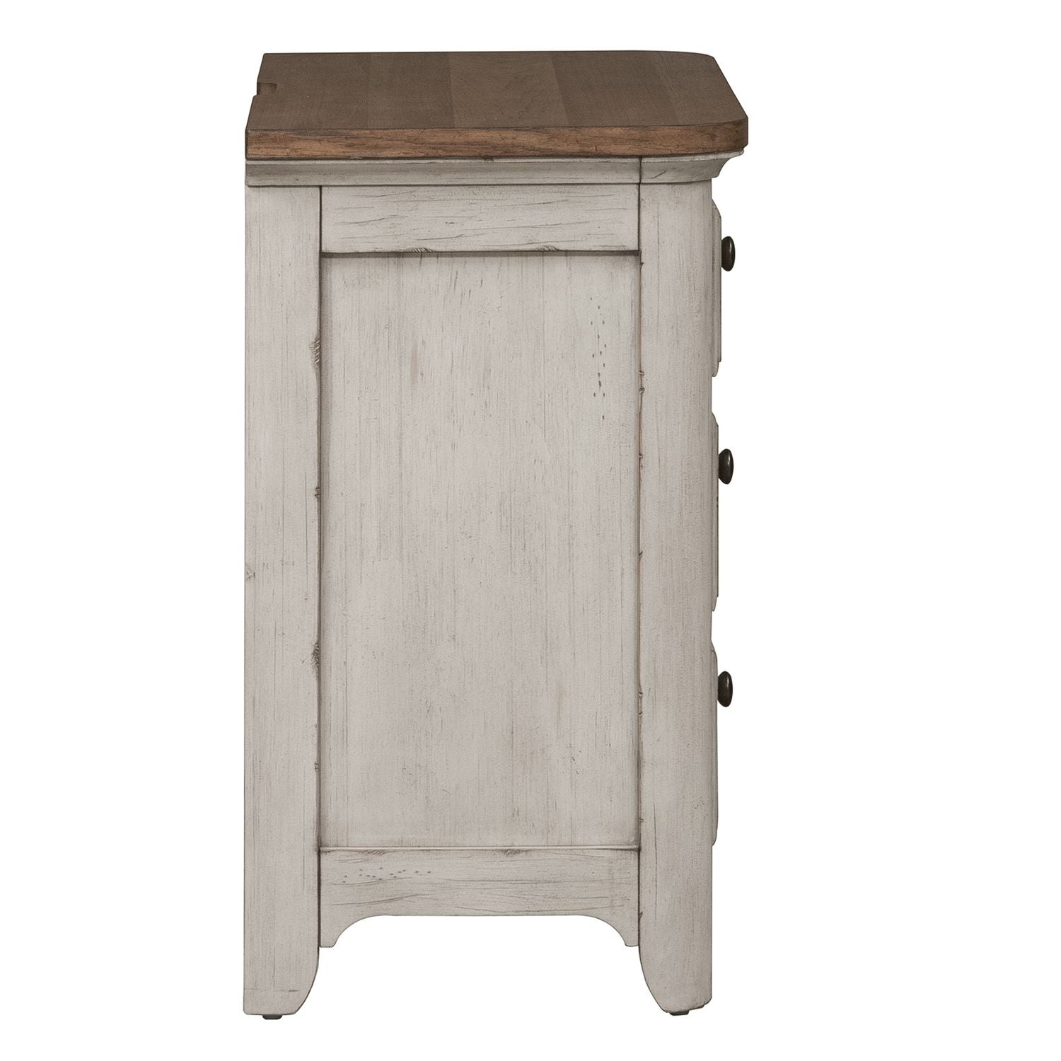 Farmhouse Reimagined 3 Drawer Nightstand with Charging Station