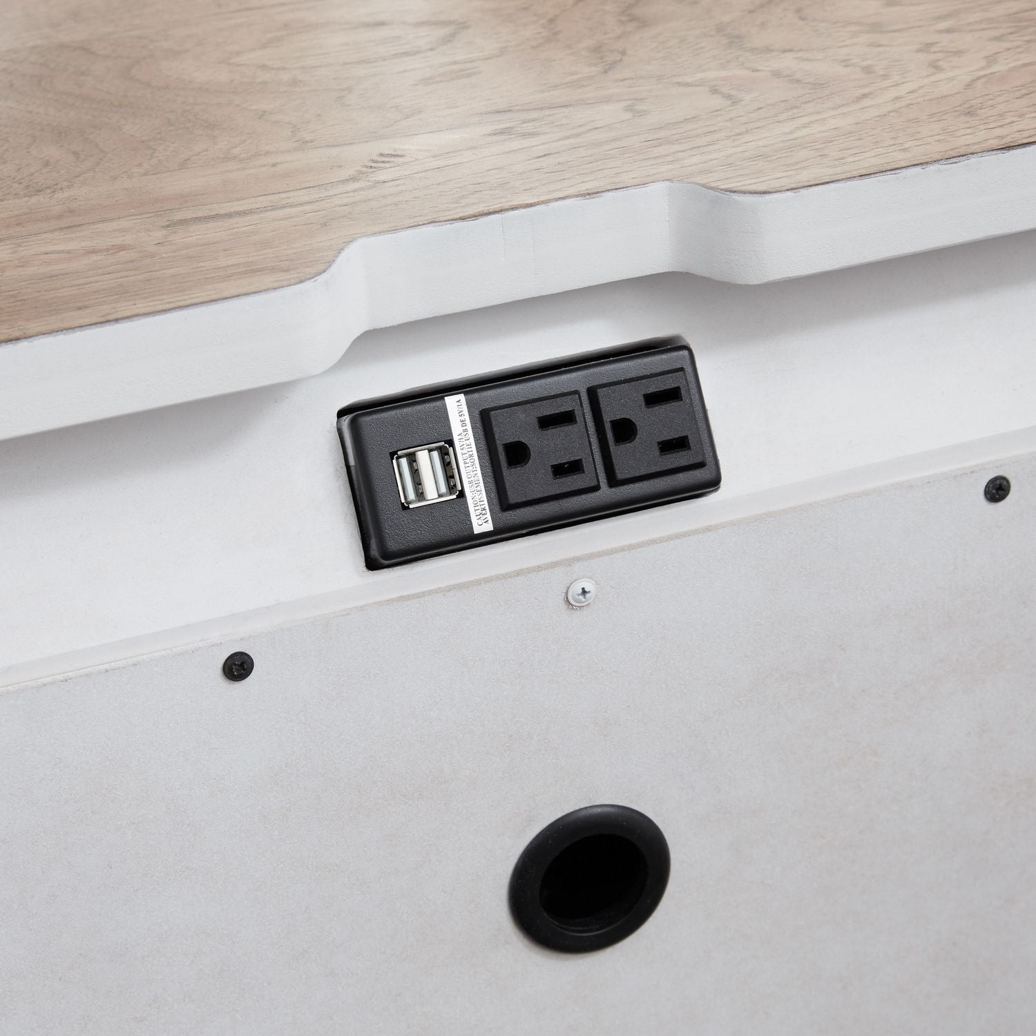 Farmhouse Reimagined 3 Drawer Nightstand with Charging Station
