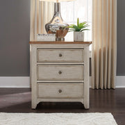 Farmhouse Reimagined 3 Drawer Nightstand with Charging Station