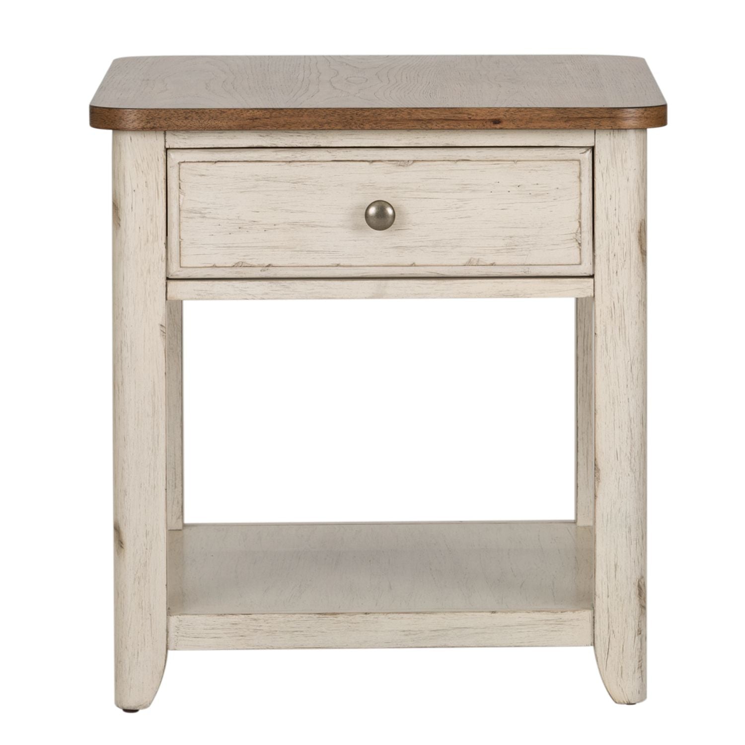 Farmhouse Reimagined End Table with Basket