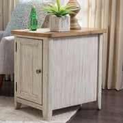 Farmhouse Reimagined Door Chair Side Table with Charging Station