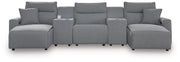 Modmax II 5-Piece Reclining Sectional with Double Chaise and Consoles
