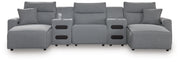 Modmax II 5-Piece Reclining Sectional with Double Chaise and Audio Consoles