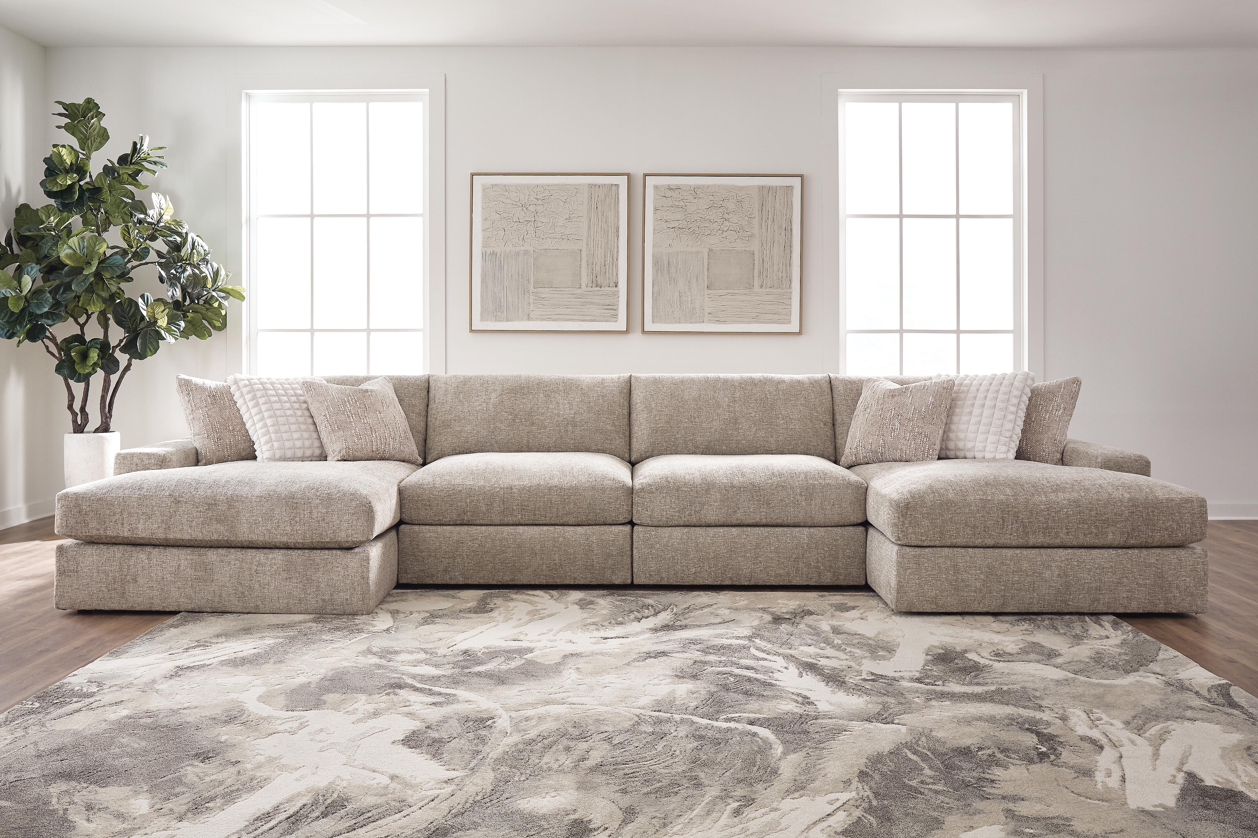 Nexora-Court 4-Piece Double Chaise Sectional
