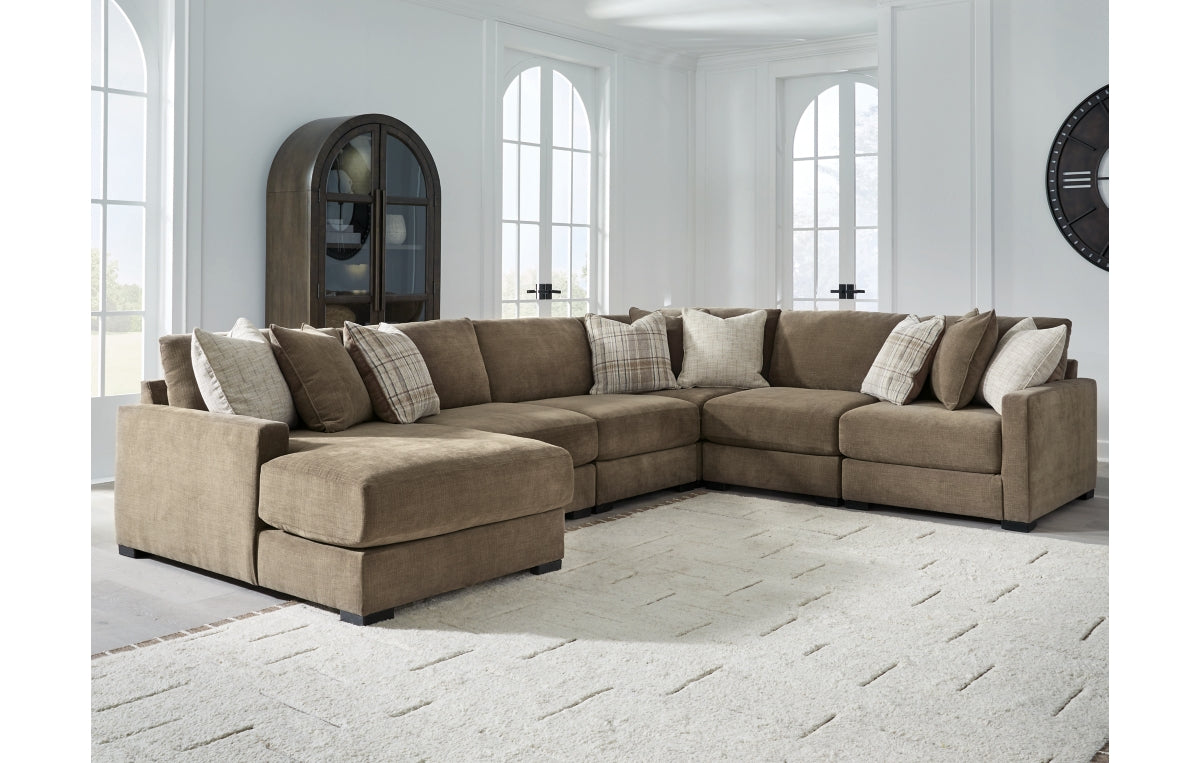 Camellia-Court 6-Piece Sectional with Chaise