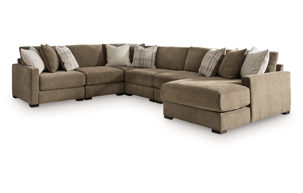 Camellia-Court 6-Piece Sectional with Chaise
