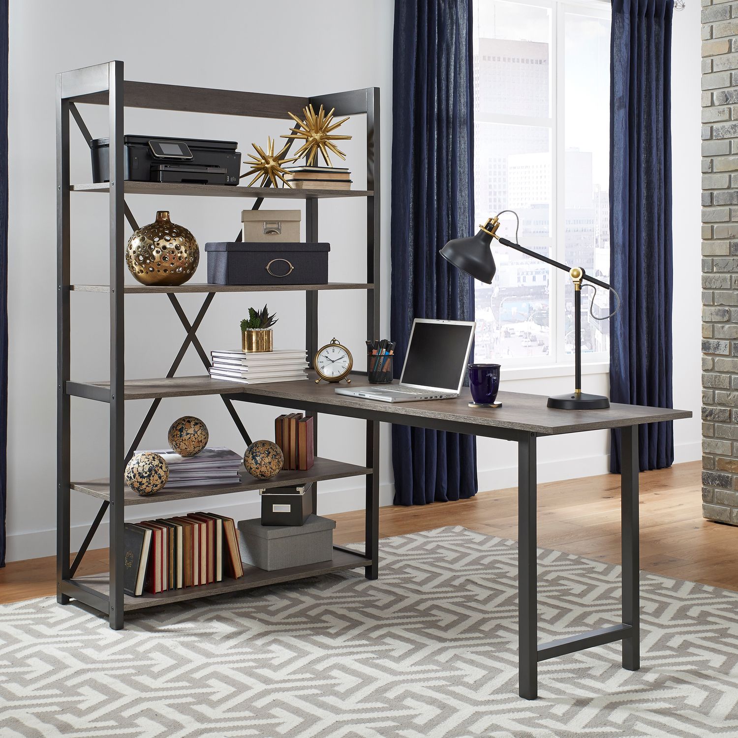 Tanners Creek Desk and Bookcase Set