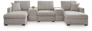 ModMax Luxe 5-Piece Double Chaise Sectional with Storage Consoles
