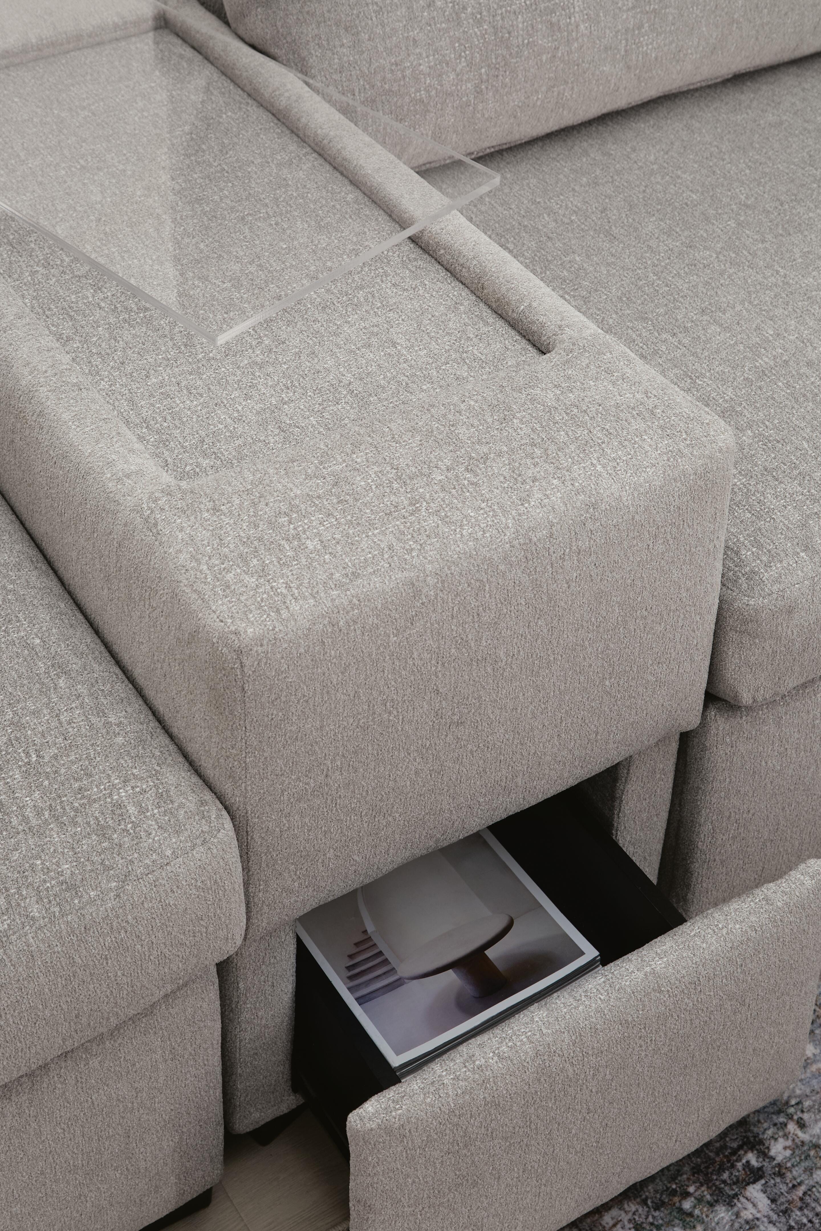 ModMax Luxe 5-Piece Double Chaise Sectional with Storage Consoles