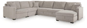 ModMax Luxe 5-Piece Sectional with Storage Chaise and Pop Up Sleeper