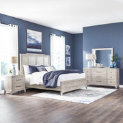 New Haven King Panel Bed, Dresser & Mirror, Nightstand