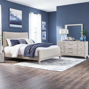 New Haven King Upholstery Bed, Dresser & Mirror