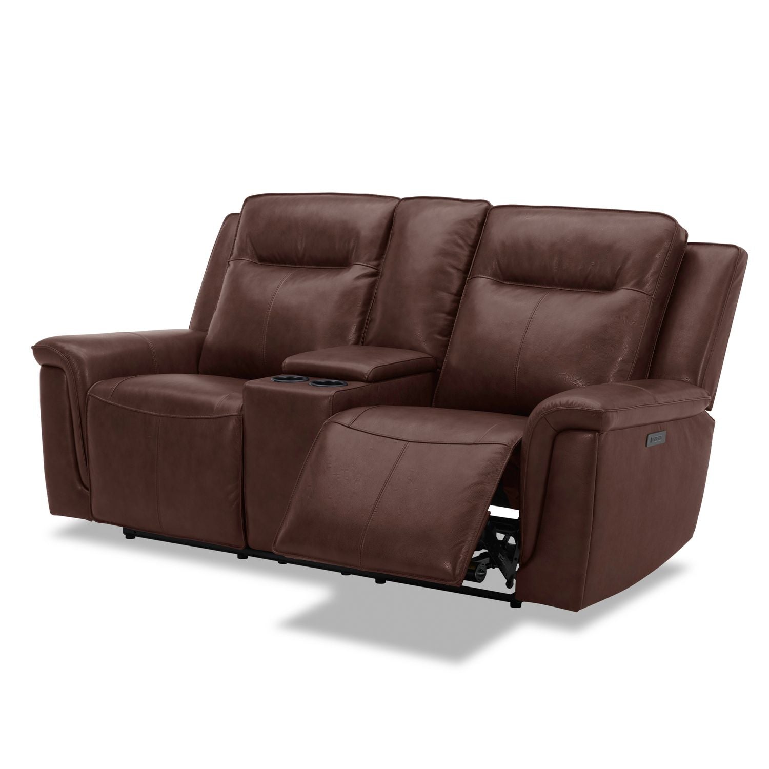 Avery Dual Power Loveseat withConsole - Cognac
