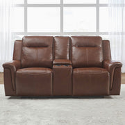 Avery Dual Power Loveseat withConsole - Cognac