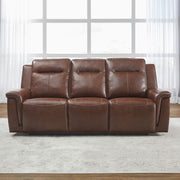 Avery Dual Power Sofa - Cognac