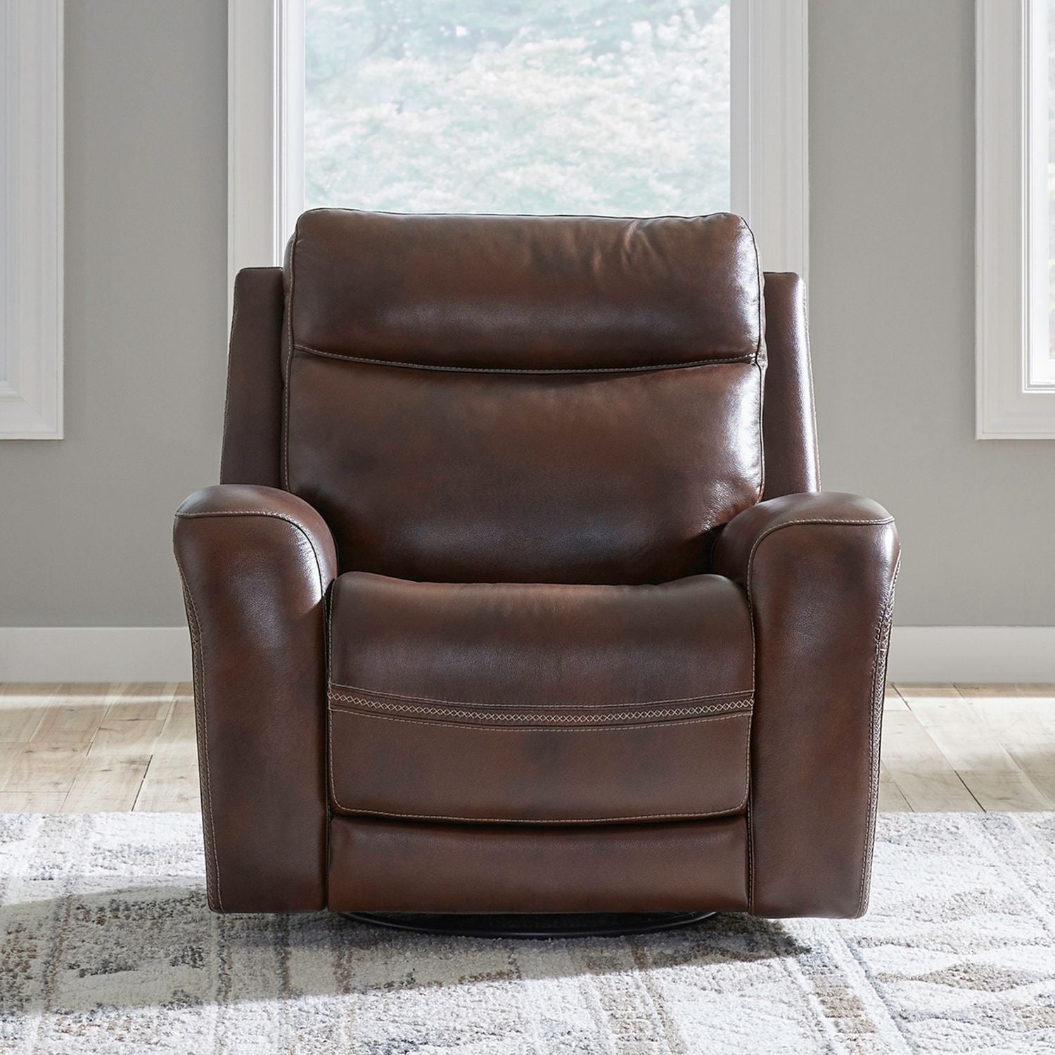 Blair Dual Power Swivel Glide Recliner - Cognac