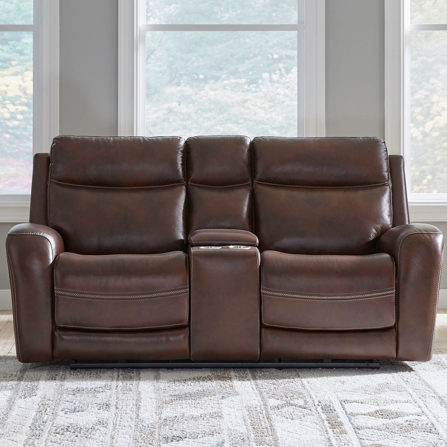 Blair Dual Power Zero Gravity Loveseat withConsole & - Cognac